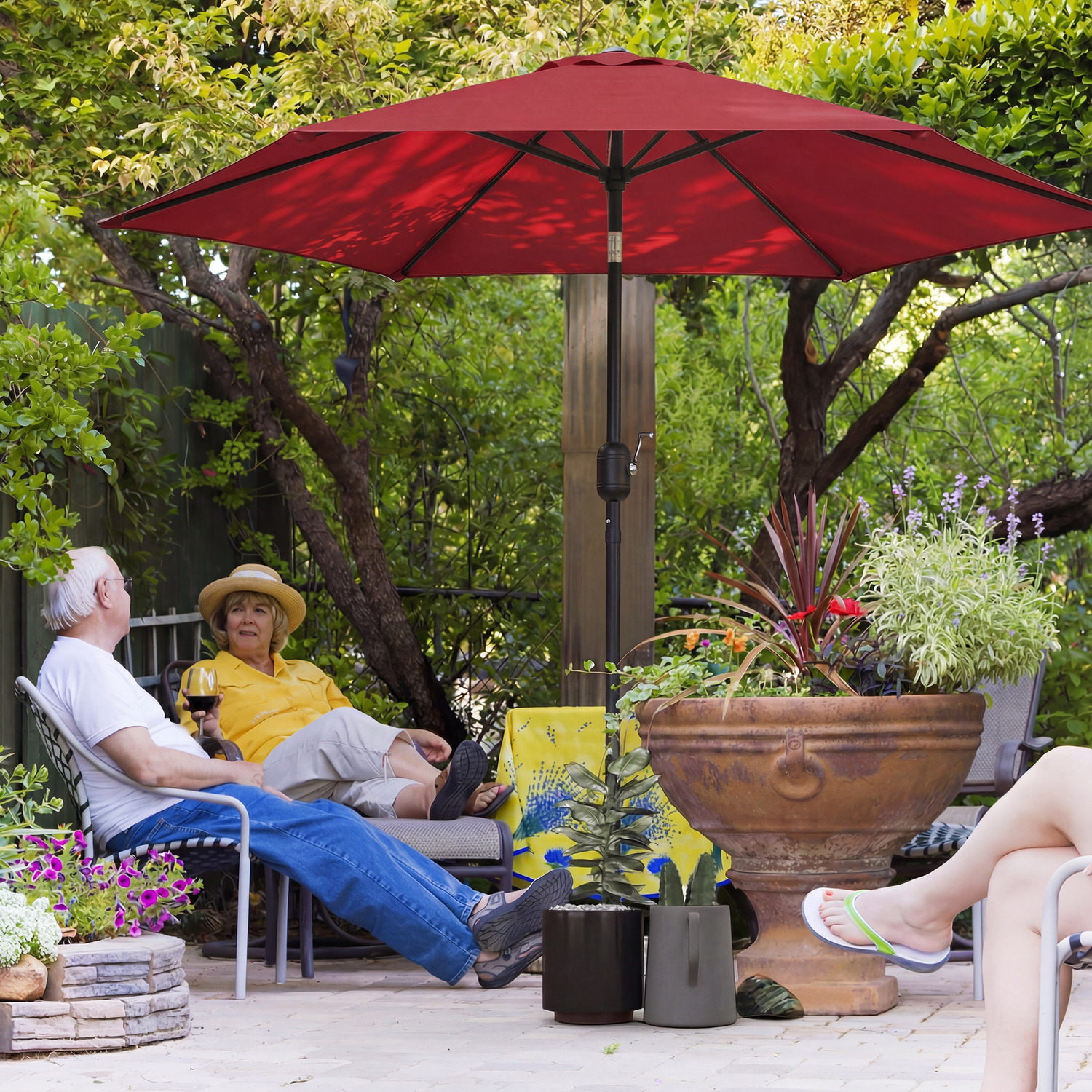 crank and tilt patio umbrella uk Platinum Riva 3m Round Champagne Garden Parasol button tilt mechanism and enjoy easy opening and closing thanks to the smooth crank system Lifestyle Garden 3m Crank +