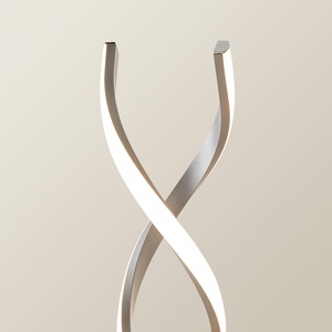 Infinity Matte Silver Double Twist Integrated LED Floor Lamp - Silver / No
