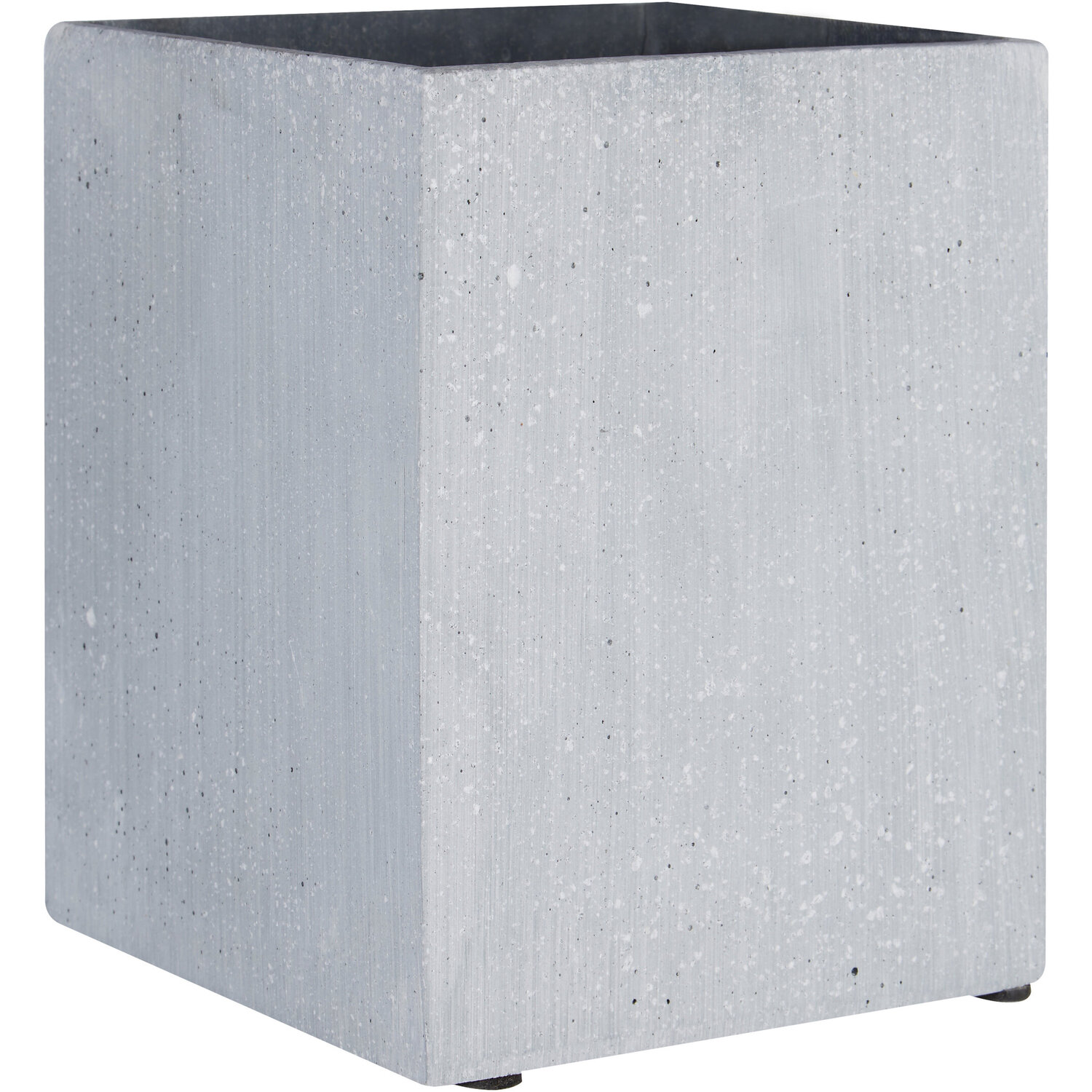 White Polyresin Round Edged Vase - Grey