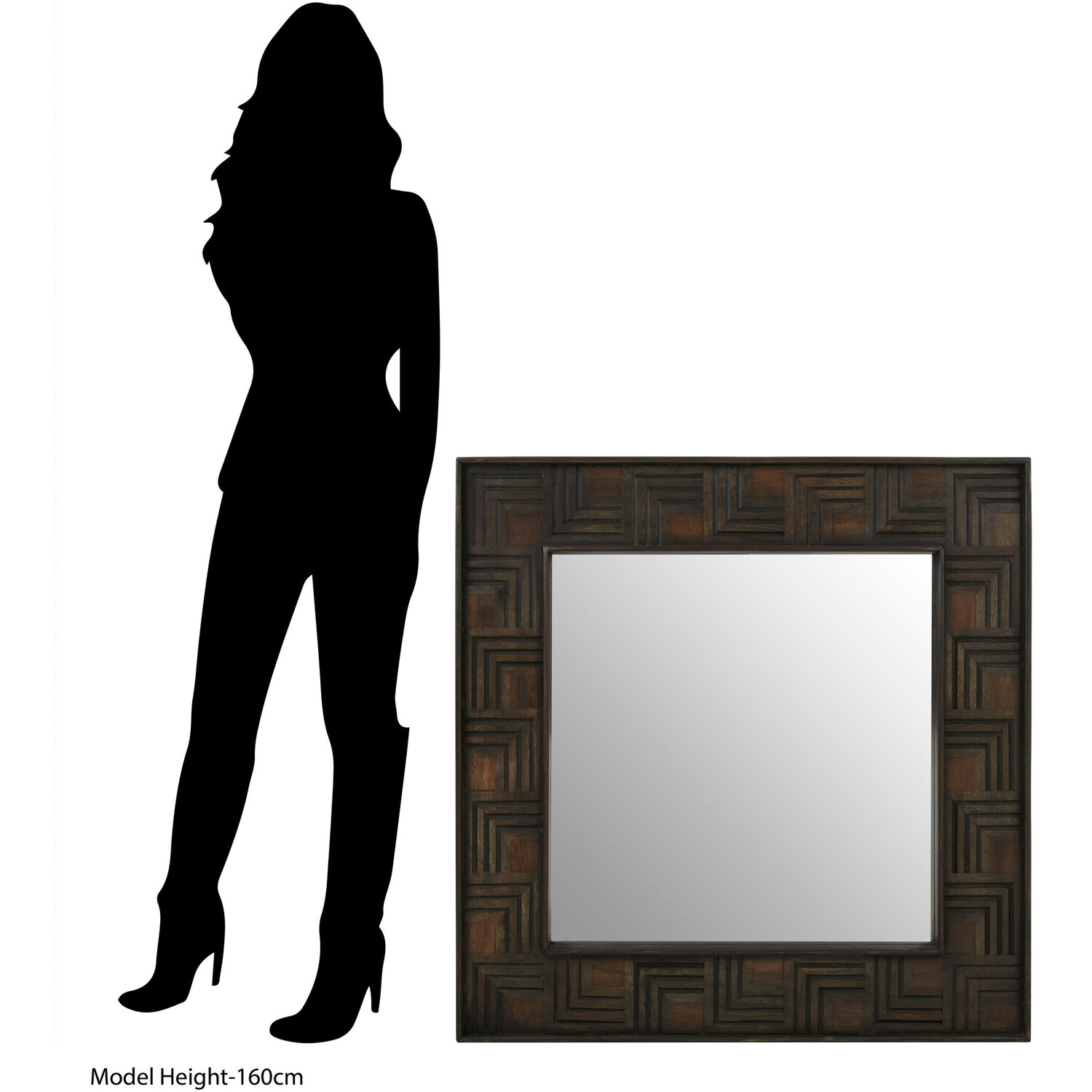Brussels Baroque Rectangular Antique Gold Wall Mirror - Brown