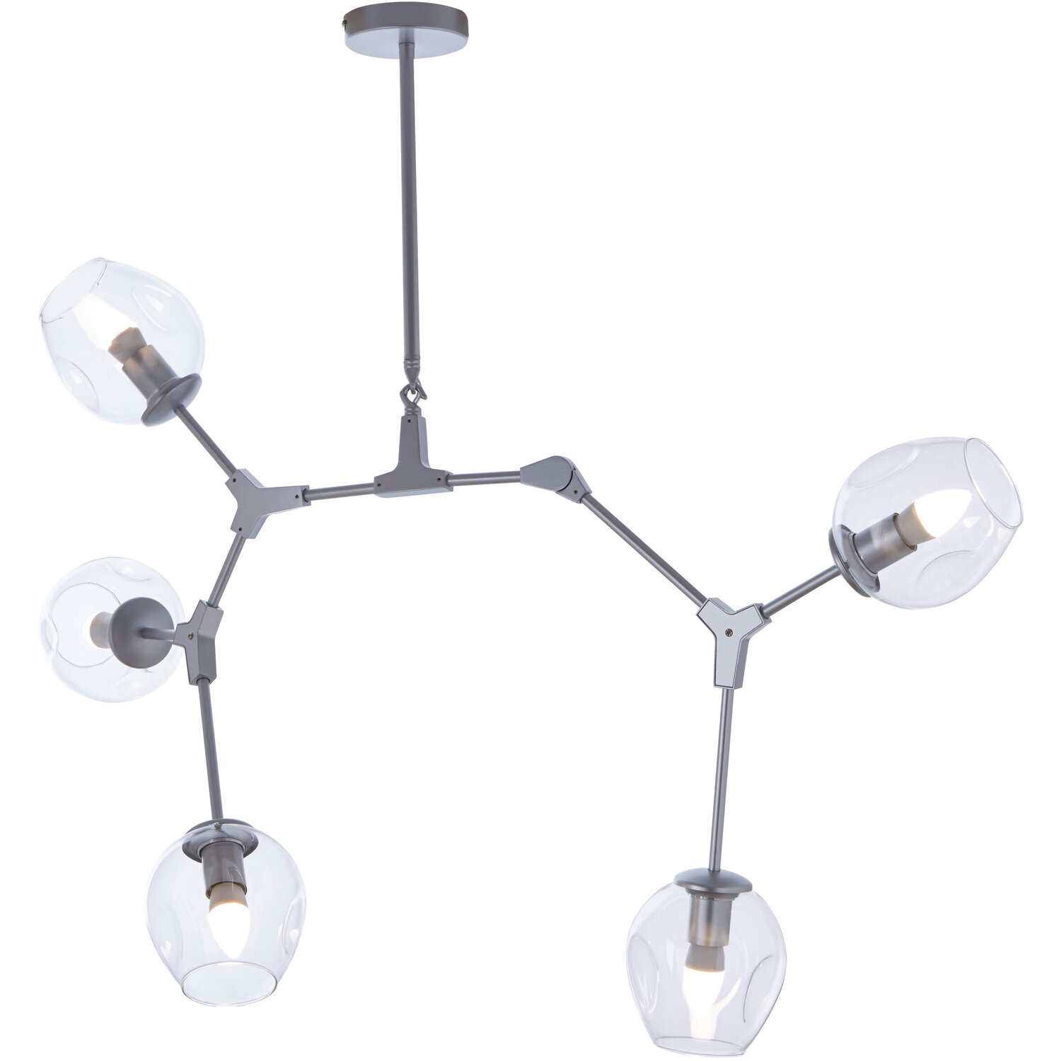 Abira 5 Arm Silver Finish Pendant Light - Silver