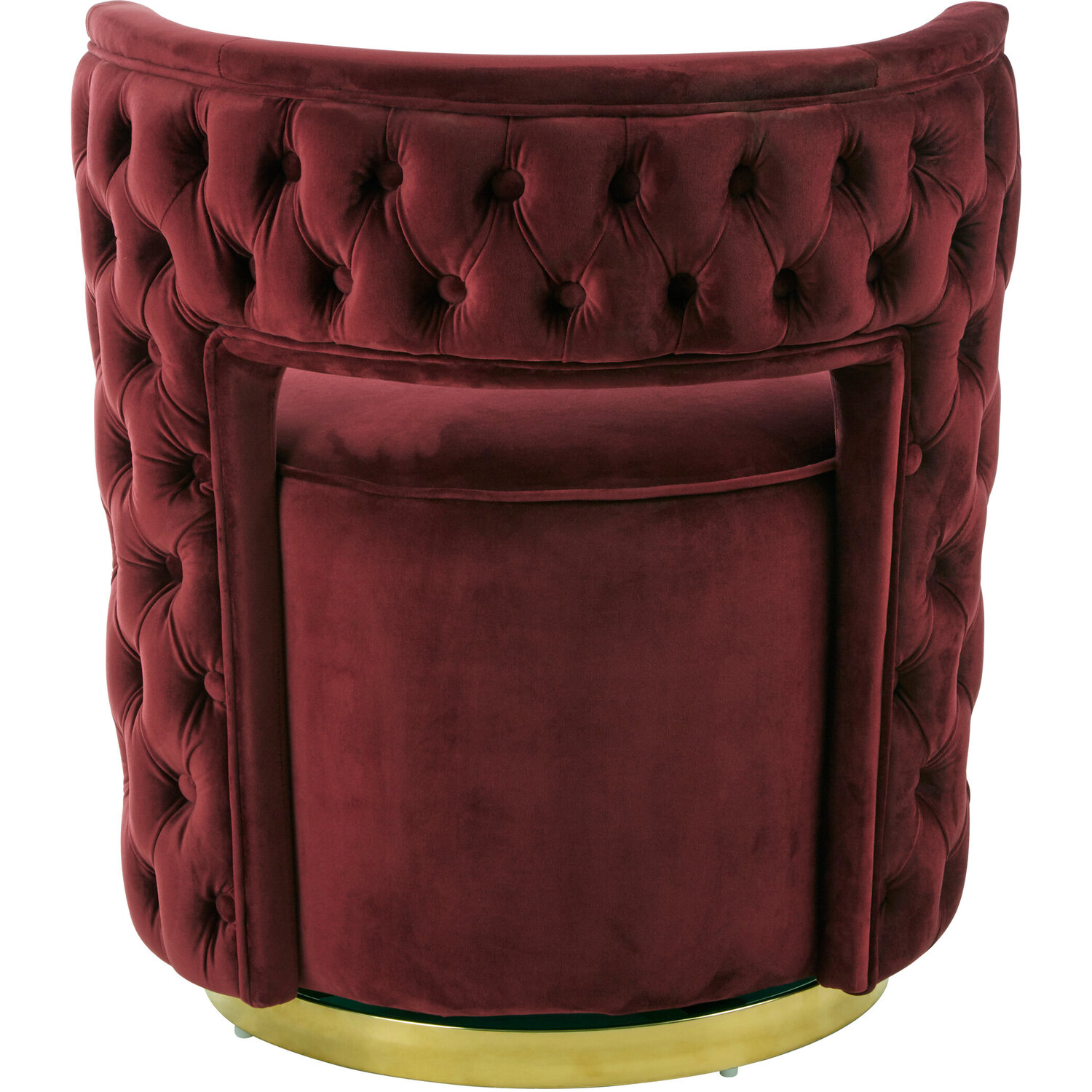 Bola Red Wine Velvet Swivel Chair