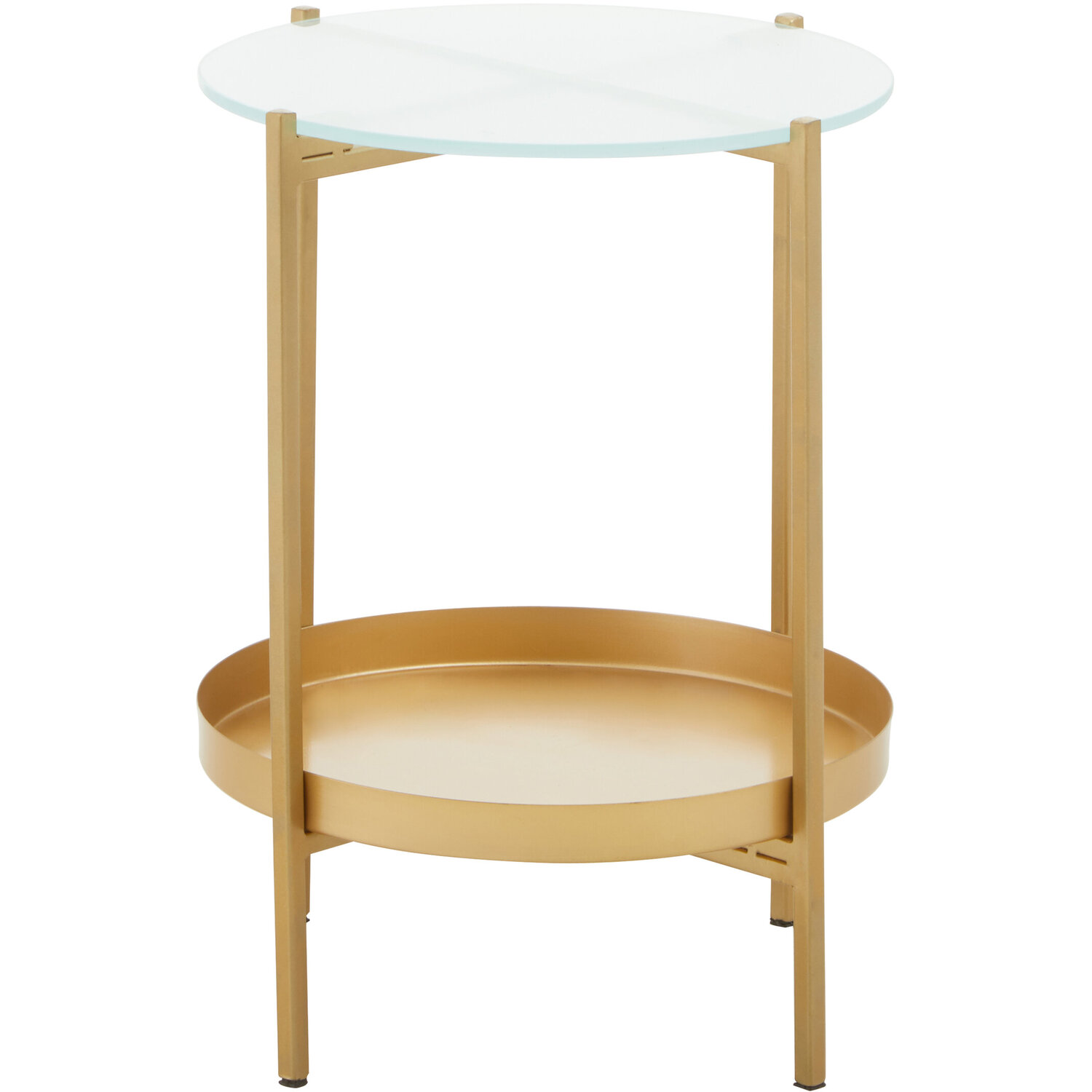 Pali Two Tier Glass And Iron Side Table - Gold