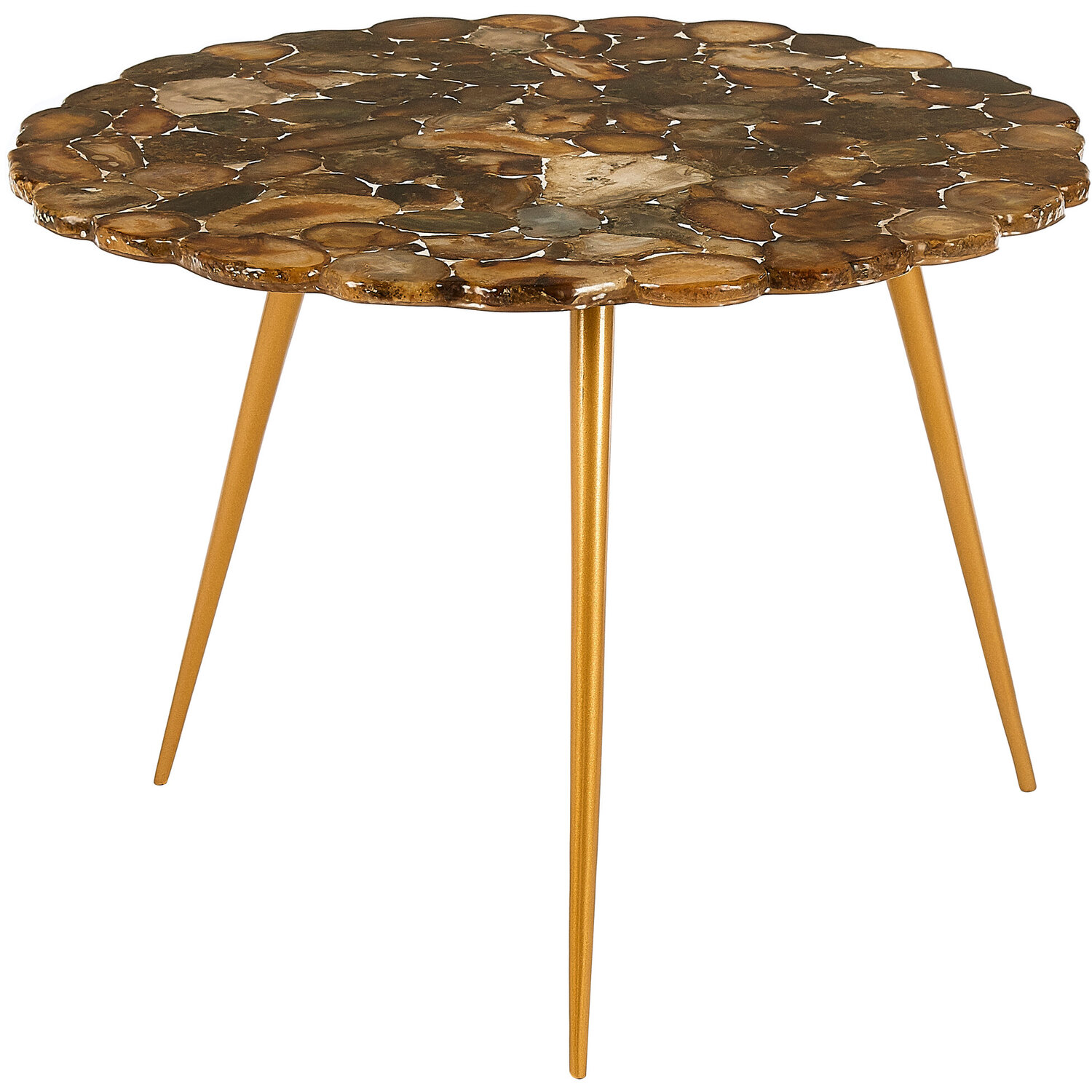 Fifty Five South Relic Low Side Table With Agate Stone Top - Brown