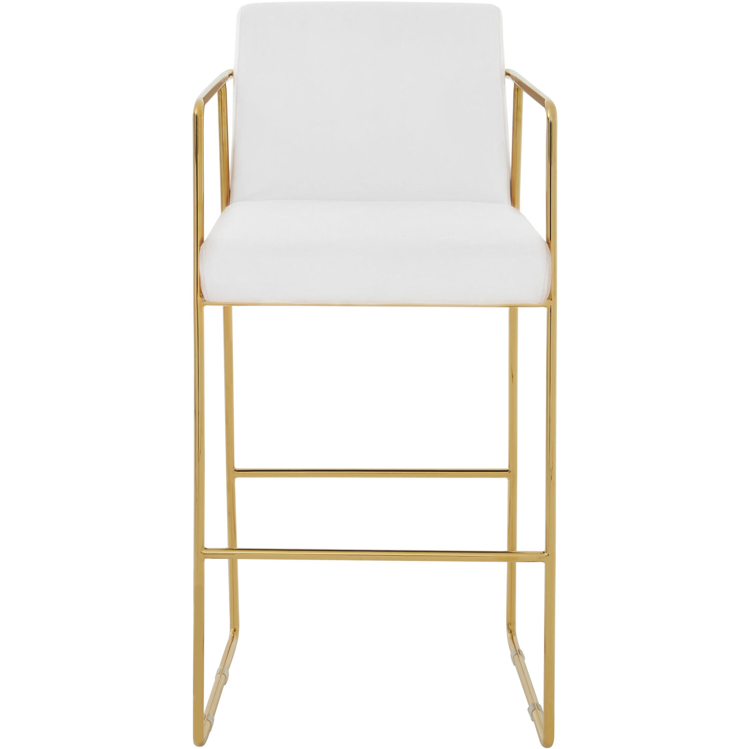 Piermount Mink Velvet And Gold Bar Stool - Gold