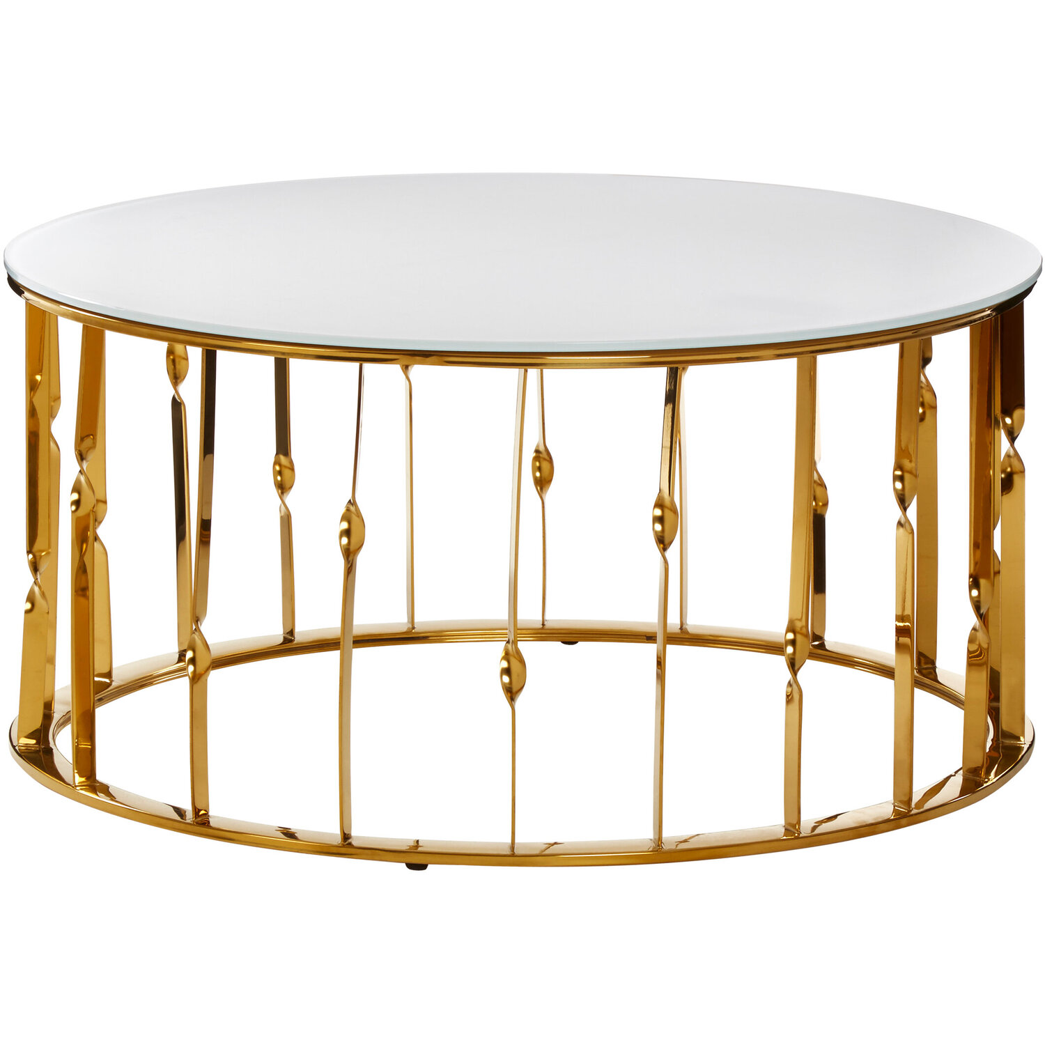 Table Arezzo Rond Arezzo Round Coffee Table With Gold Finish Frame