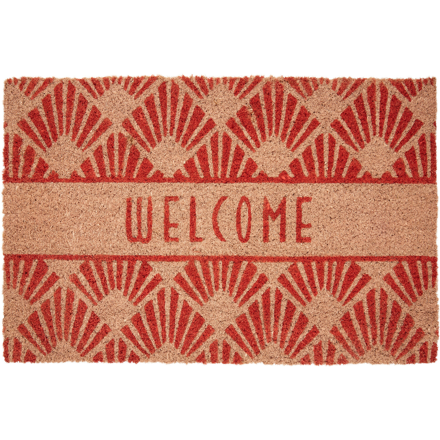 Mimo Welcome Doormat - Red & Brown