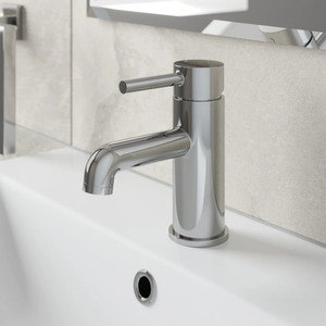 Bathroom Basin Sink Mixer Tap Modern Mono Round Single Lever Handle Chrome