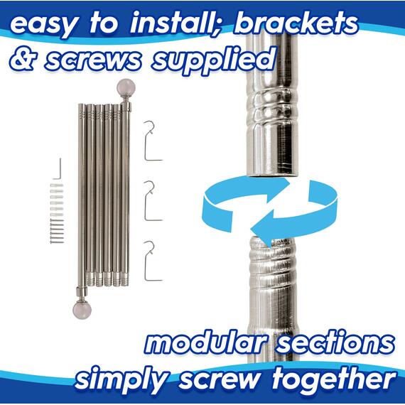 Extendable Metal Ball Curtain Pole Kit