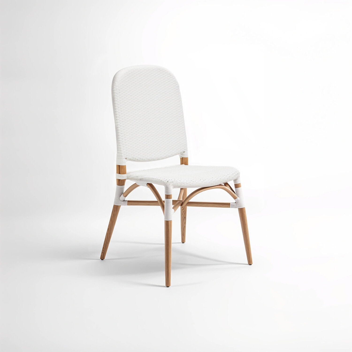 Manado Natural and White Rattan Dining Chair - White
