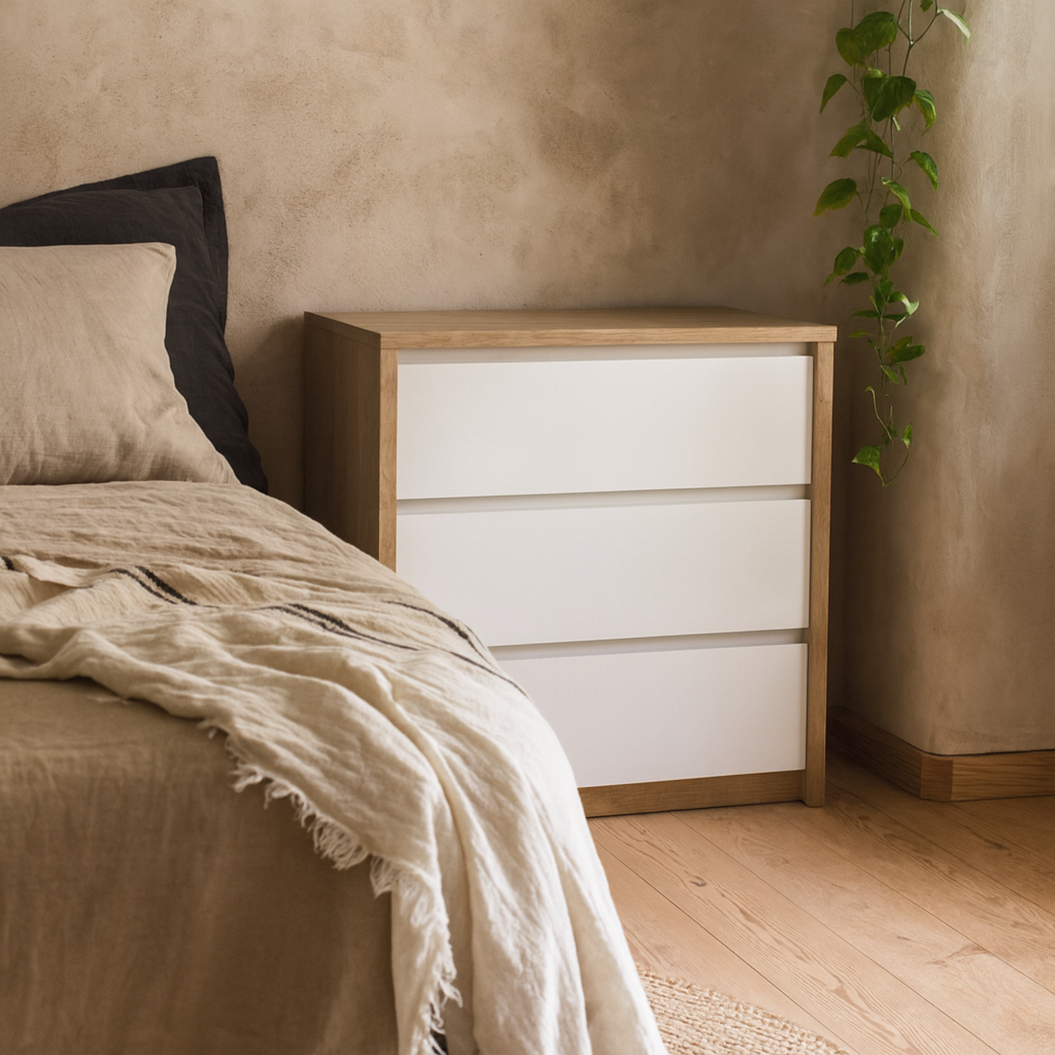 Salzburg 3 Drawer Chest Gloss Natural Effect - Natural
