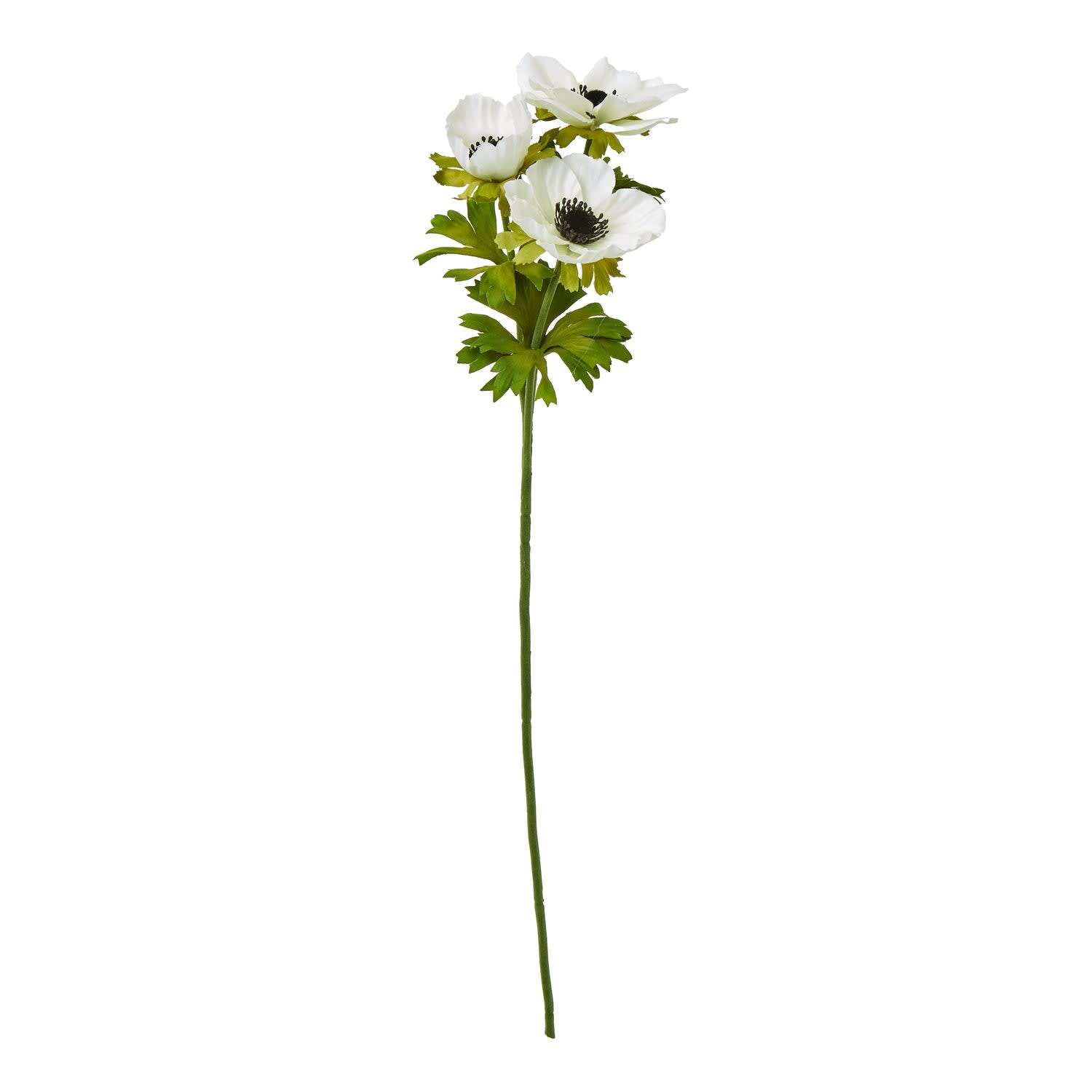 Set of 3 Artificial Anemone Sprays Stems - White