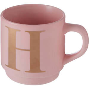 Signet Pink Monogram Mug, H