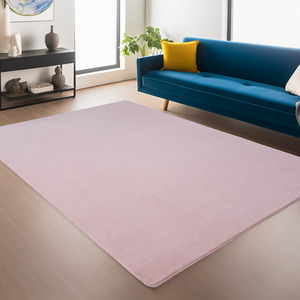 Snuggly Washable Low Pile Living Room Area Rug - Anti-Slip Felt Backing