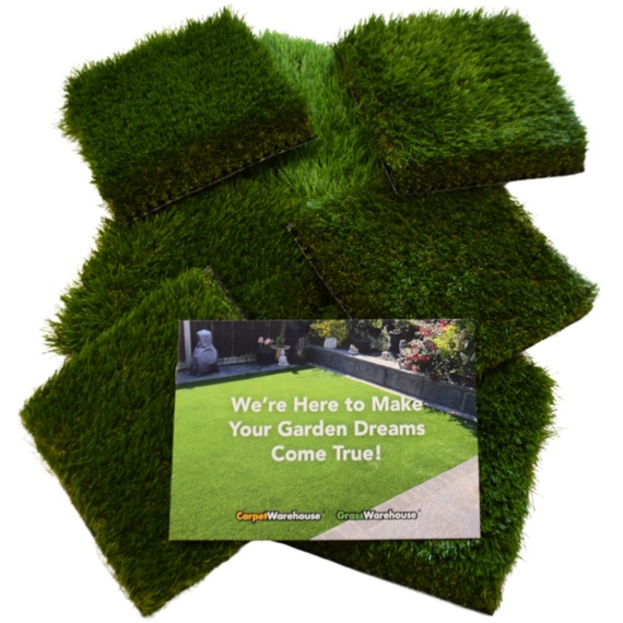 Grass Warehouse Artificial Grass Sample Pack - 20mm, 30mm, 40mm Realistic Green Turf Samples