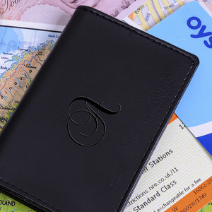 Personalised Script Initial Card Case - Faux Leather
