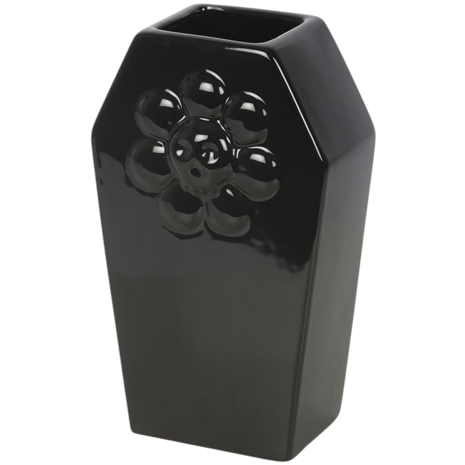 Ceramic Coffin Shaped Flower Vase - Black