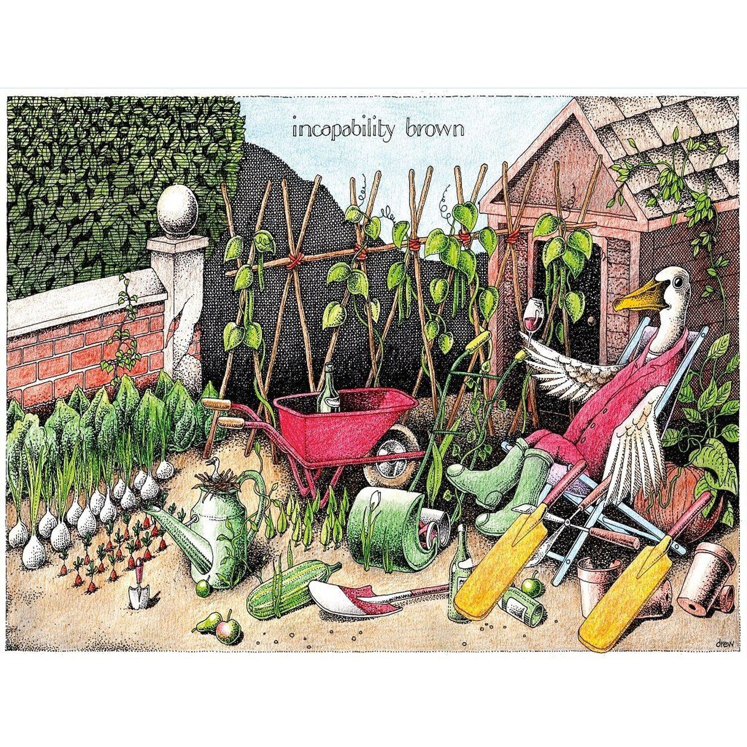 Simon Drew Rabbit Cocktail - Incapability Brown - Simon Drew Designs - 1000 piece Jigsaw