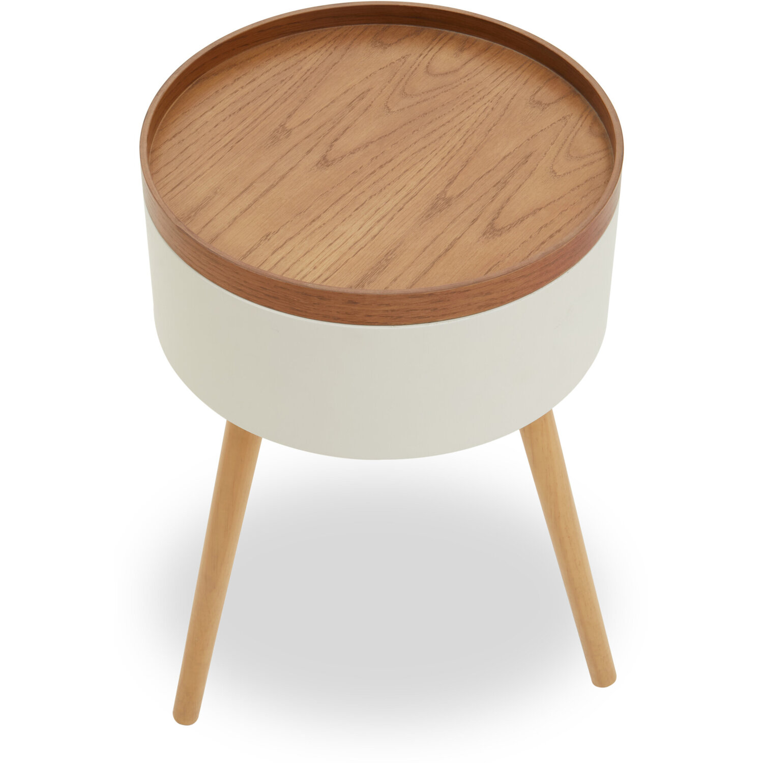 Viborg Storage Side Table - White