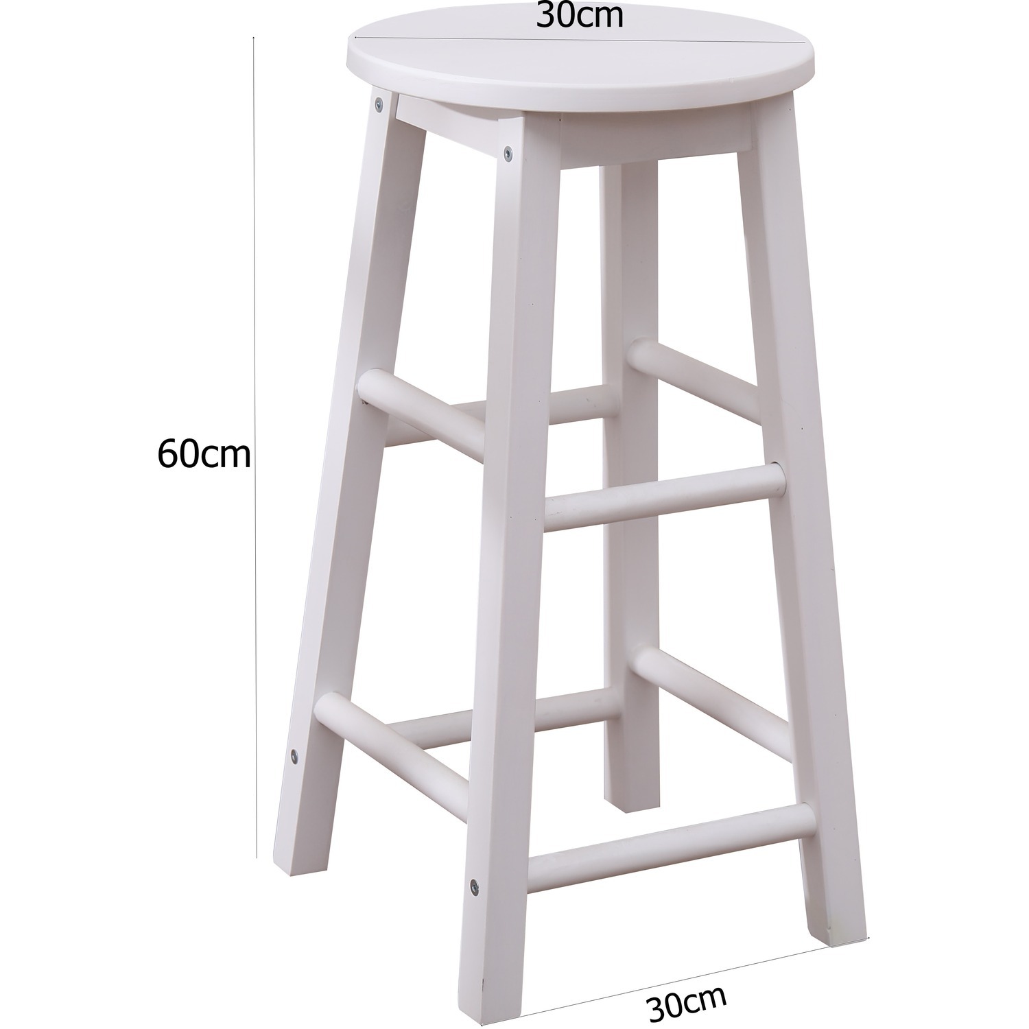 Hmd Solid Pine Dining Table Set Bar Table And Stool Set - White 20kg