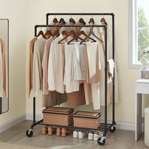 Clothes Rack on Wheels, Metal Clothing Rack, Rolling Clothes Organiser