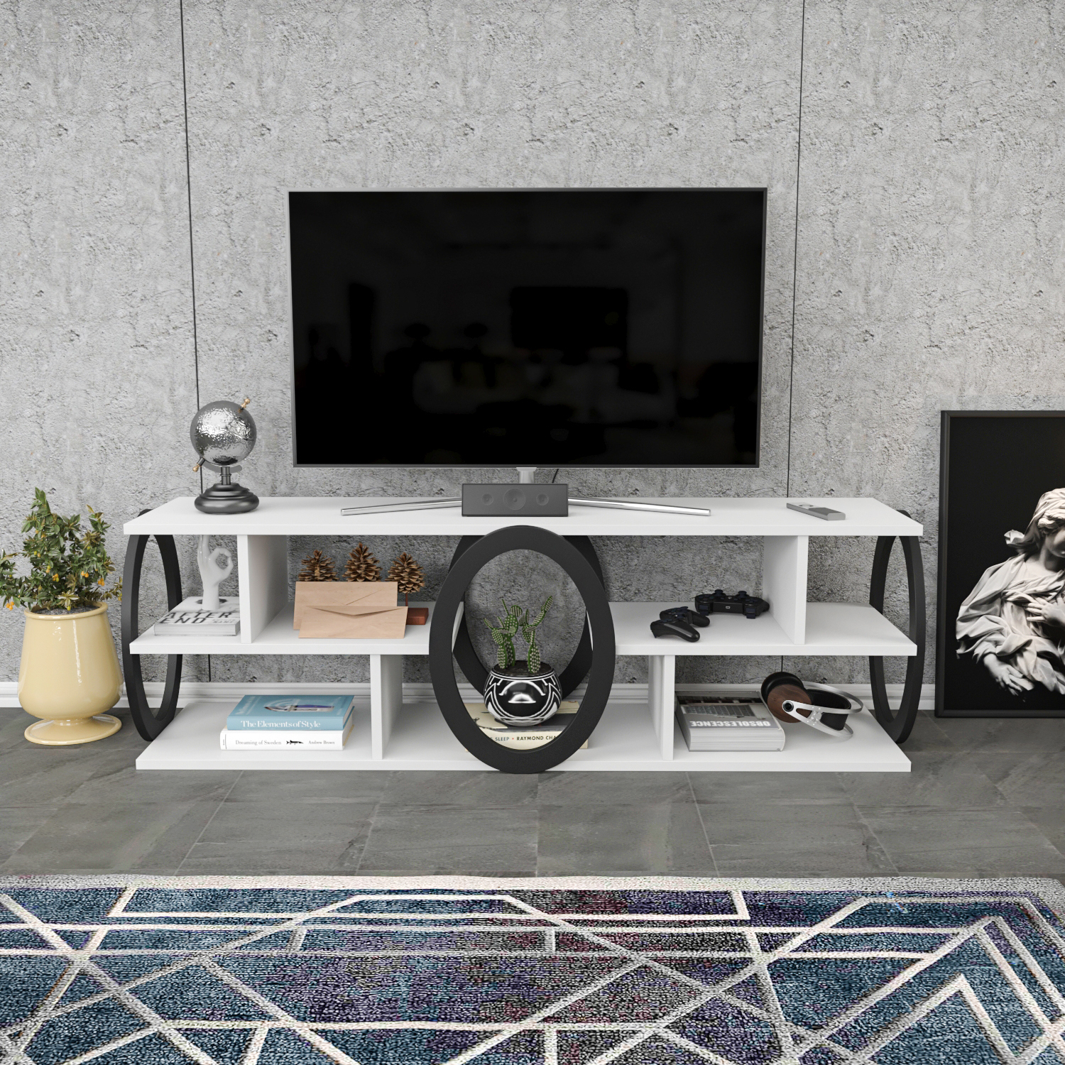Fale TV Unit TVs up to 60" - White and Black