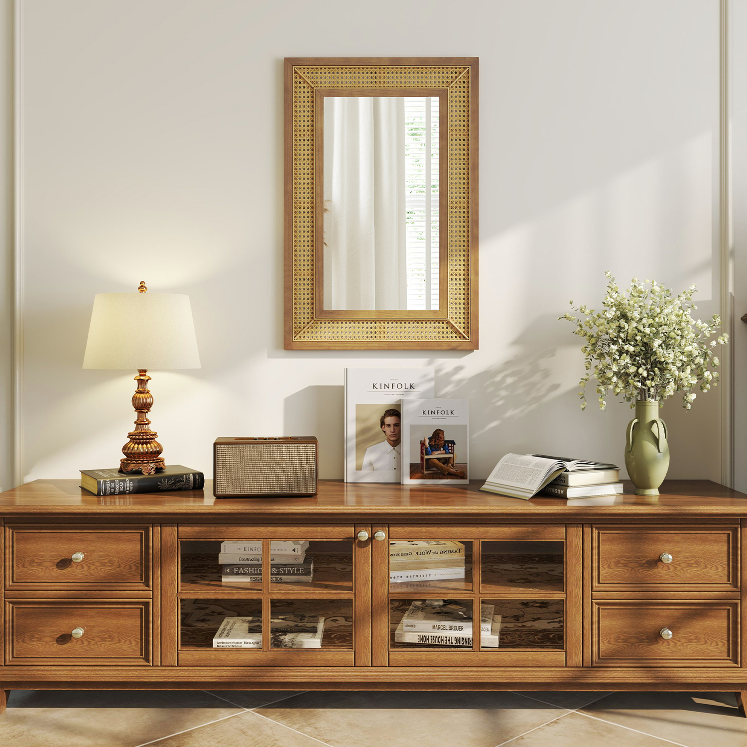 Bathroom Hanging Mirror - Natural