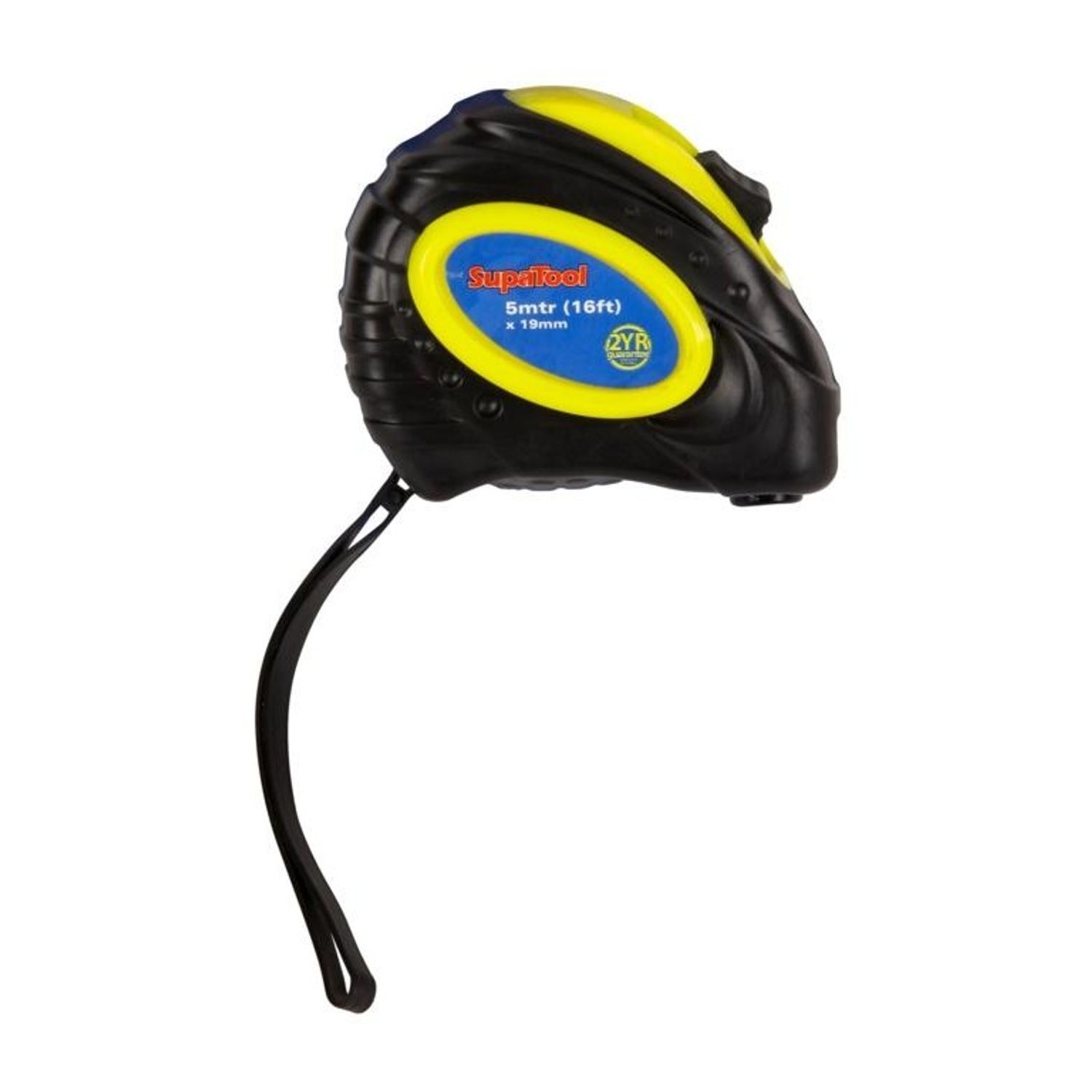 Supatool Rubberised Metric/Imperial Tape Measure - Black/Yellow / S