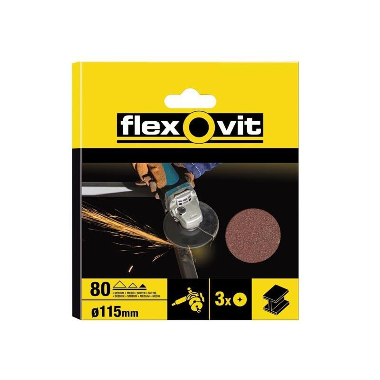 Flexovit Aluminium Oxide Fibre Discs 115Mm B - Multi Colour