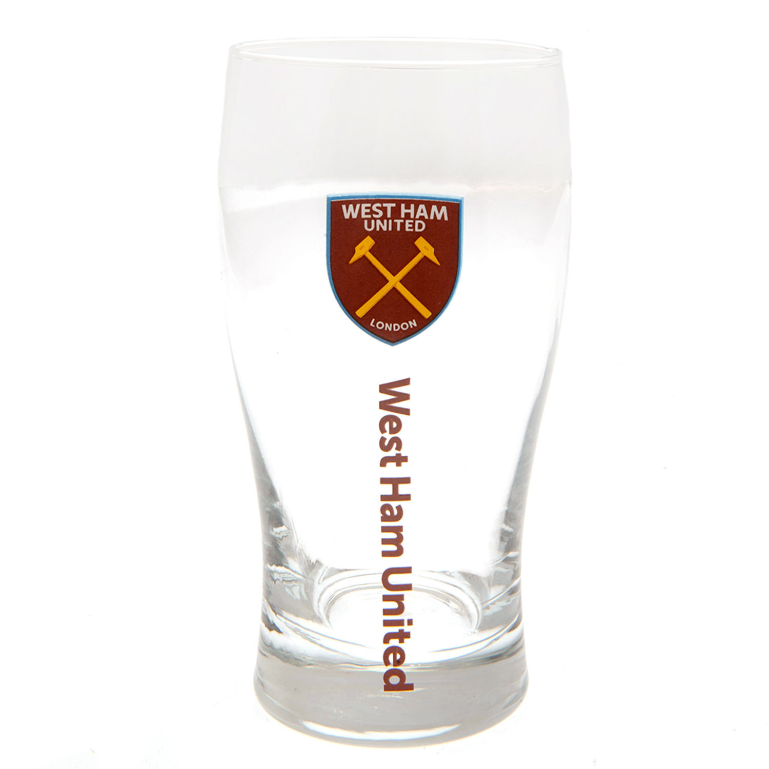 West Ham United Fc Tulip Pint Glass - Clear/Maroon
