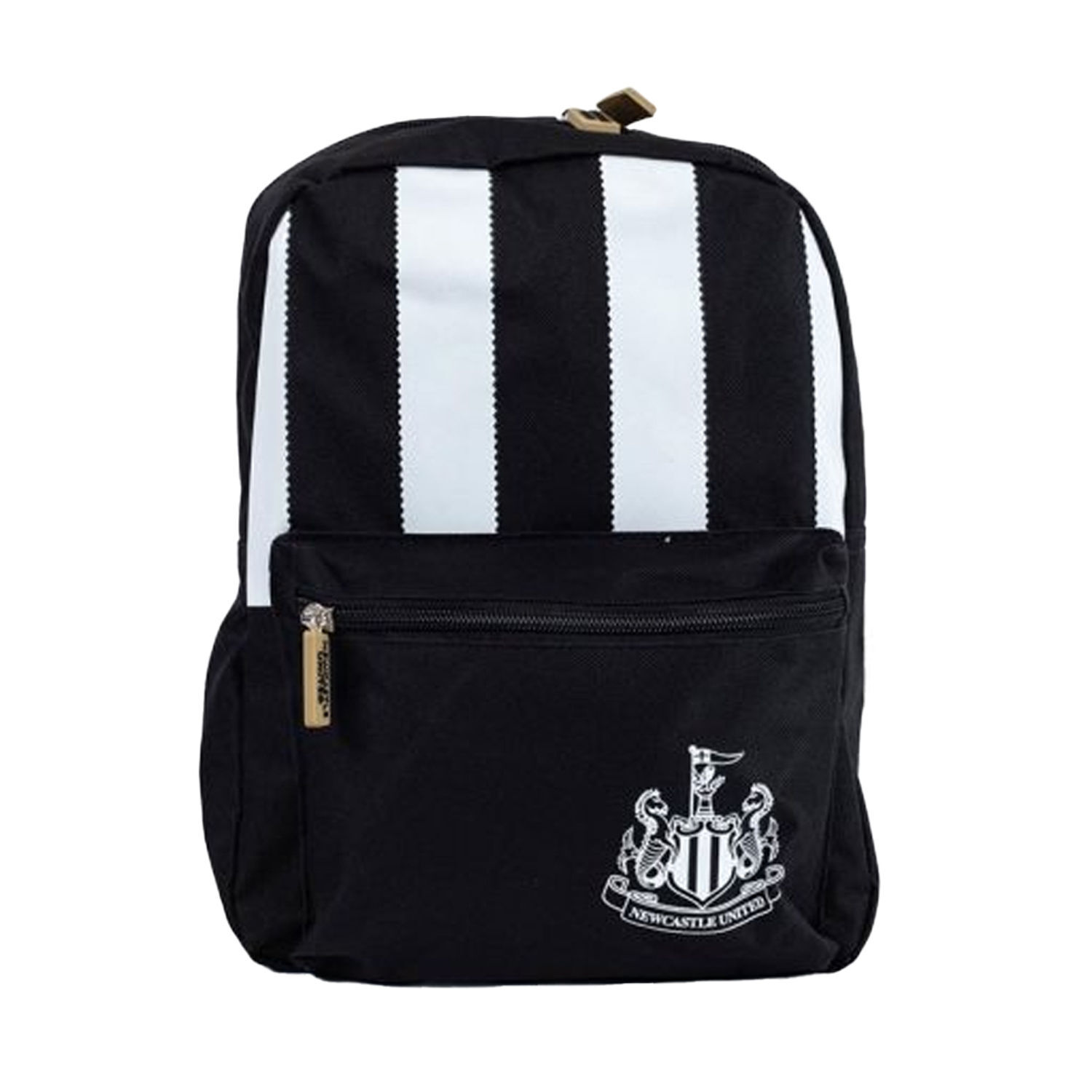 Newcastle United Fc Childrens/Kids Stripe School Backpack - Black/White