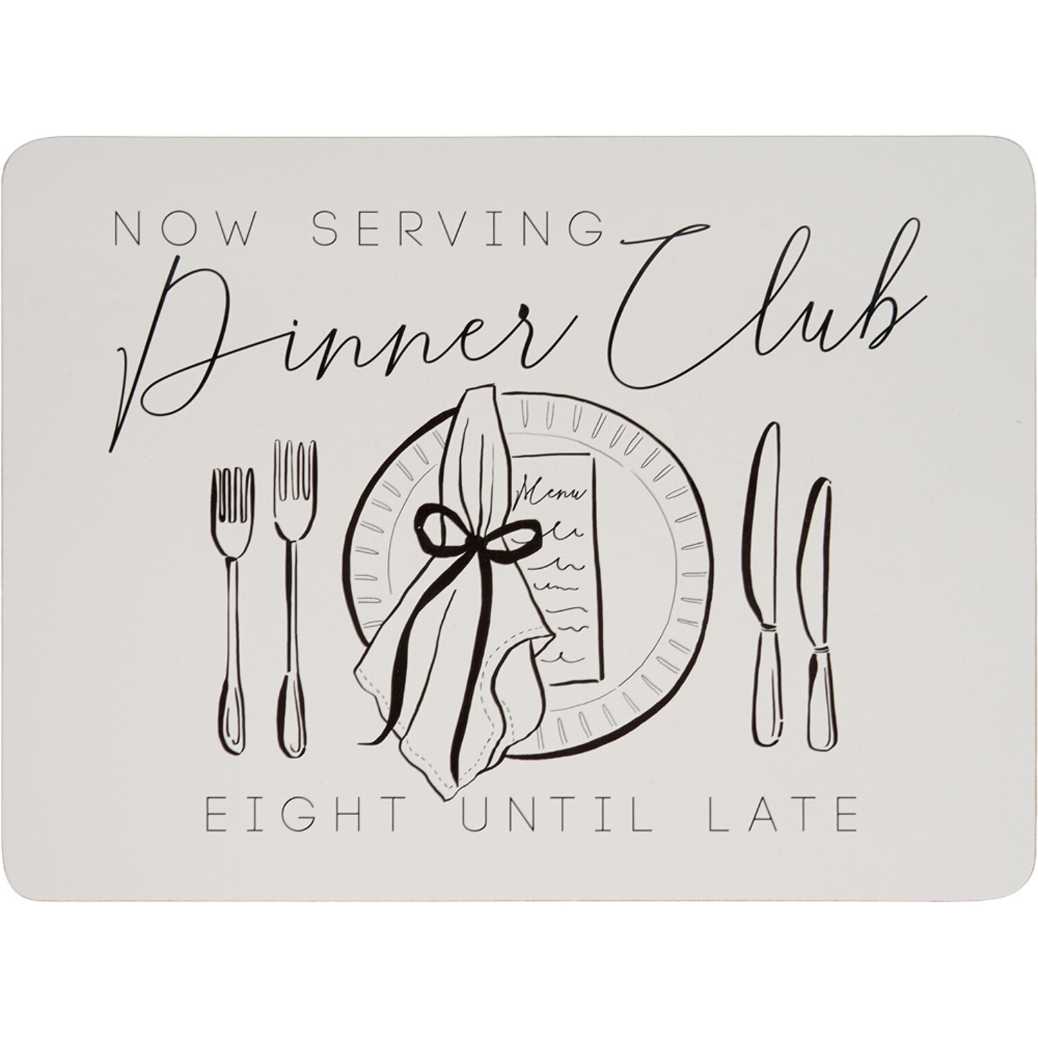 Pack of 6 Dinner Club Placemats - White