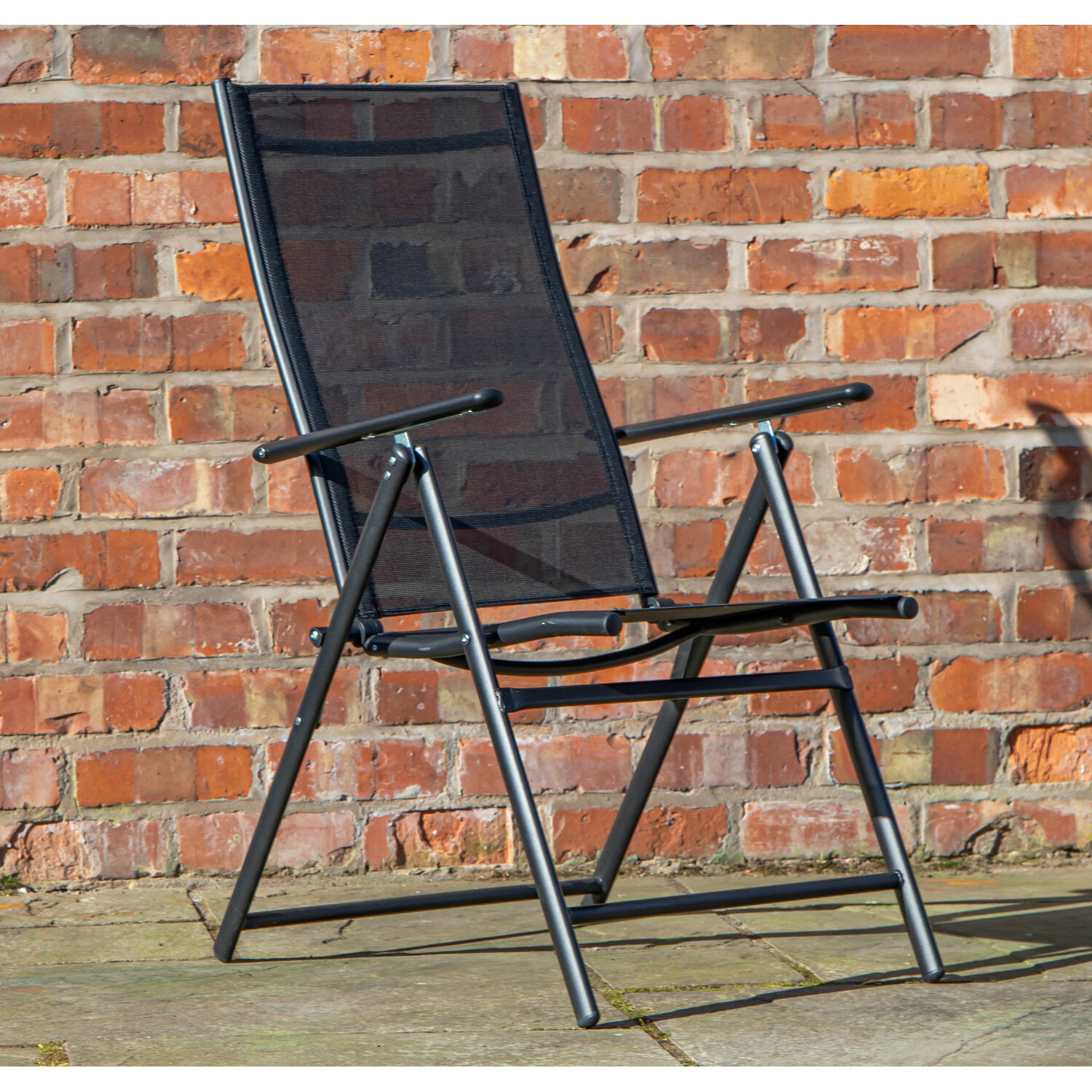 Samuel Alexander Black Reclining Folding Garden Chair - Image 6
