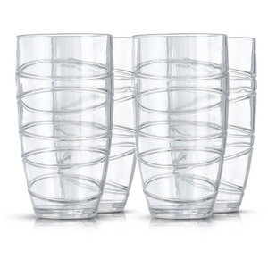 Swirl Plastic Tumbler Set of 4