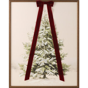 Vintage Bow Tree Hand Painted Framed Art