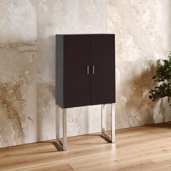 Pacific Black Faux Shark Skin Small Cabinet