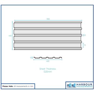 Corrugated Metal Roofing Sheets - 110 x 46cm - Green - Pack of 14