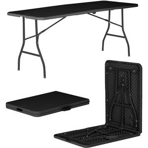 Folding Camping Picnic Table - 180cm (6ft) - Black