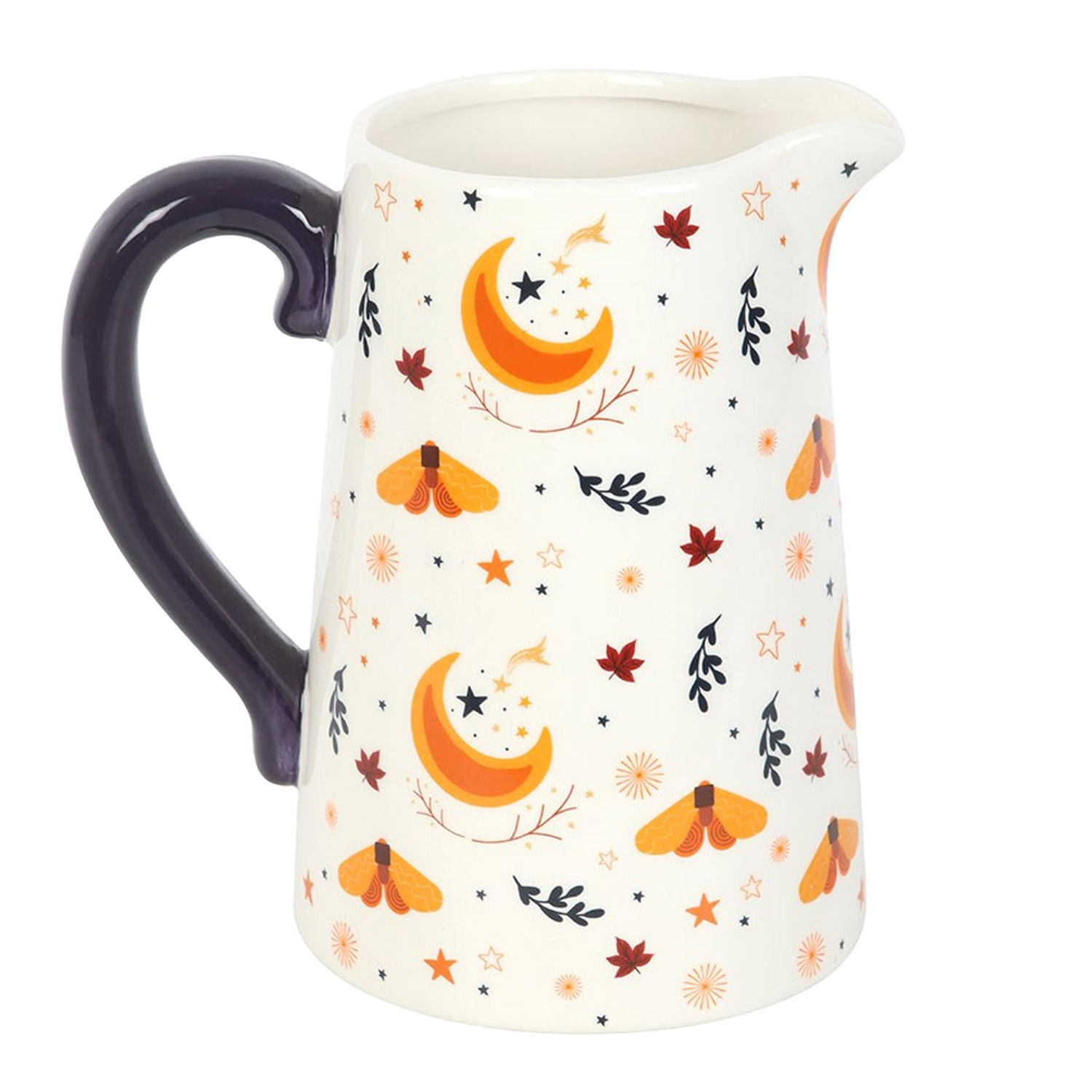 Something Different Autumn Magic Harvest Moon Ceramic Flower Jug - White/Orange - One Size