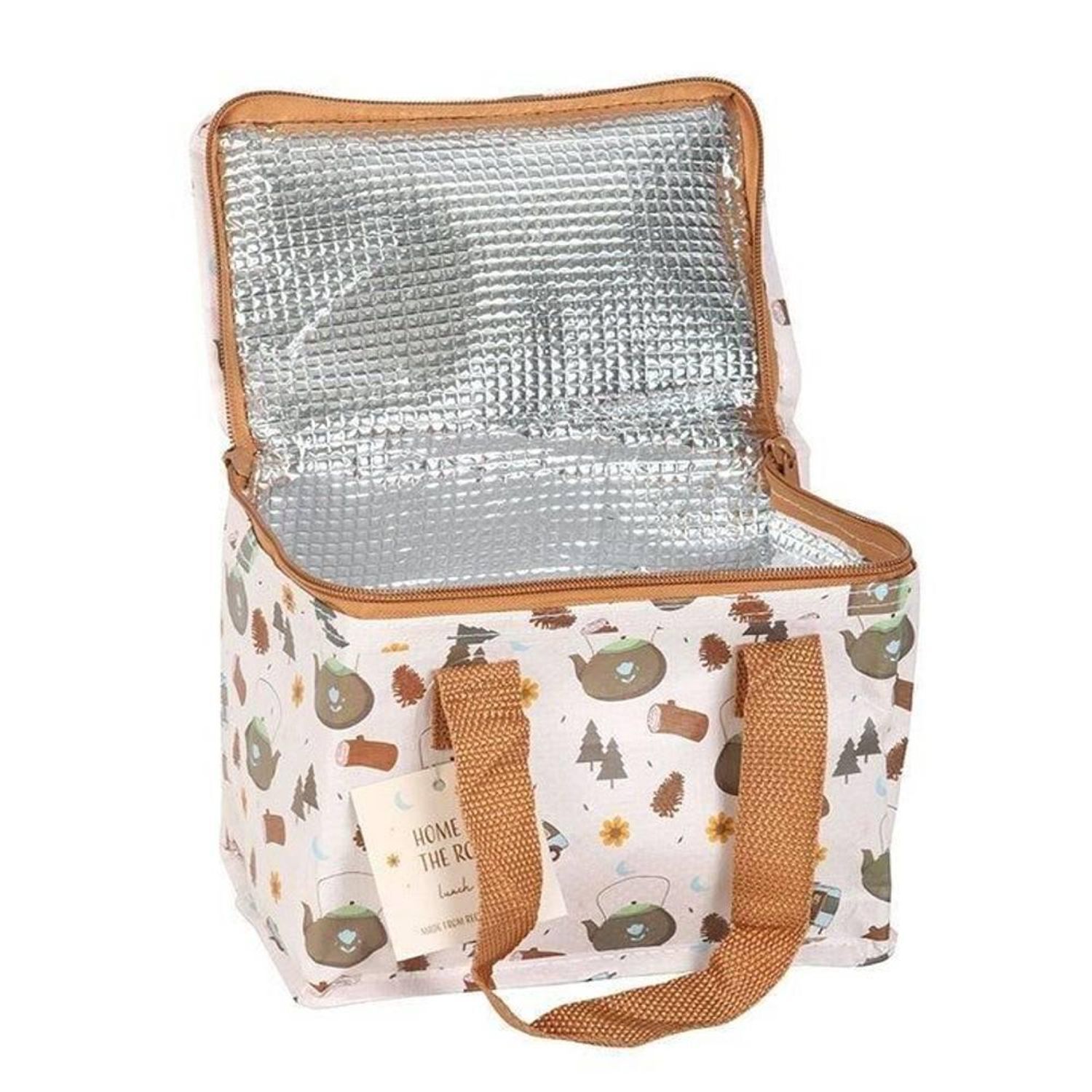 Something Different Home On The Road School Lunch Bag - Beige/Green/Brown