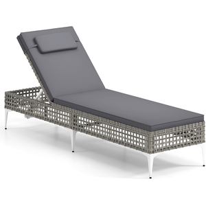 6-Level Rattan Garden Sun Lounger