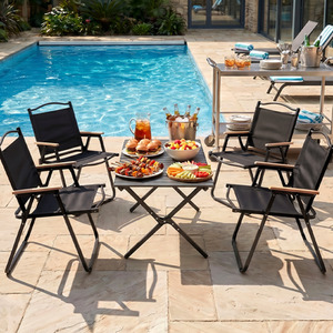 Breeins Portable Folding Camping Table Set with 4 Chairs