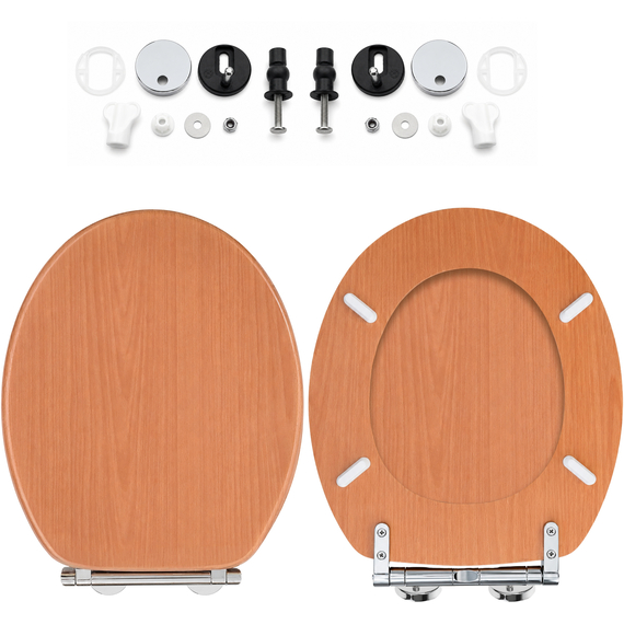 Dark Pine Soft Close Toilet Seat with Quick Release MDF