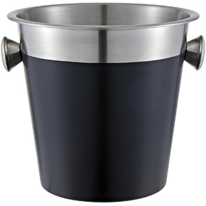Buckingham Champagne and Wine Bottle Bucket Stainless Steel 21.5 cm 4.8 L, Black finish
