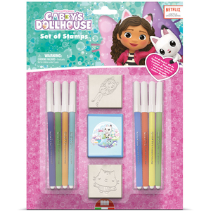Gabbys Dollhouse Blister Pack 2 Stamps  Kids Craft & Stationery Set