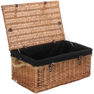 62cm Double Steamed Rope Handled Trunk with Black Lining