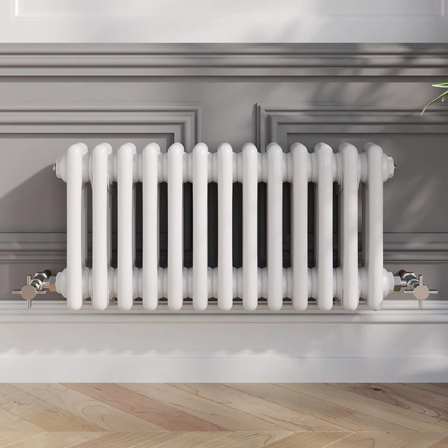 Temprazo Traditional Colosseum Double Bar Column Radiator White 300 X 605Mm - White / 100Mm / 605Mm / 300Mm