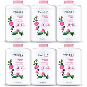Yardley London English Rose Perfumed Body Powder 200g - Pack of 6