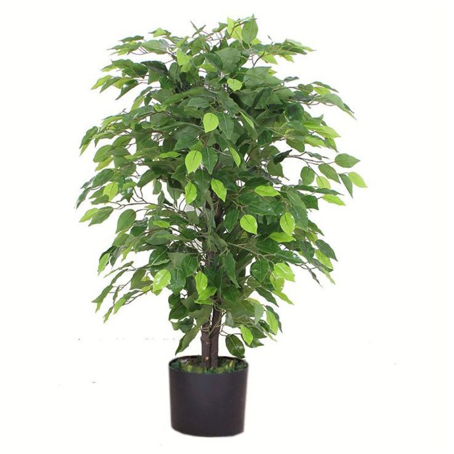 Artificial Ficus Tree Natural Trunk 90cm Indoor Plant - Green