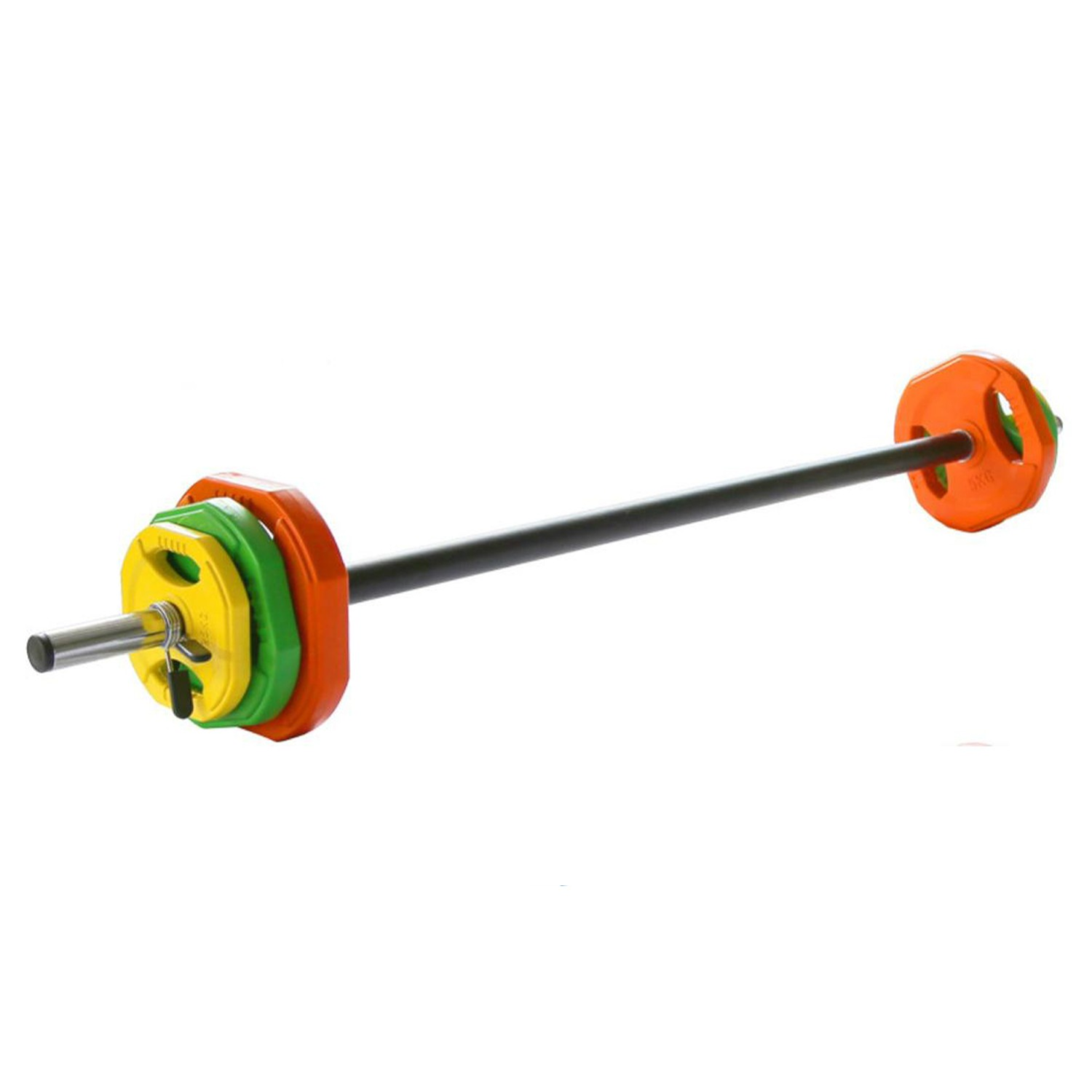 Modern Fitness Barbell Weights Set Adjustable 30Kg Ideal For Studio Pump Weights - Silver